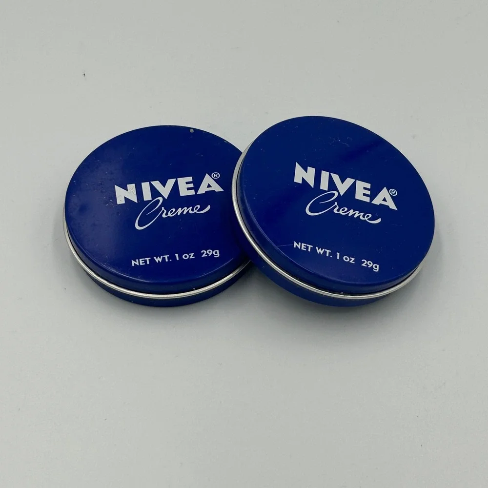 Nivea Creme Moisturizer Unisex 1oz Blue New‎ Travel Size Tin Lot of 2